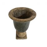 Block and chisel cement green urn