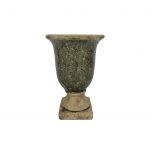 Block and chisel cement green urn