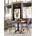 Block & Chisel square café table with zinc top