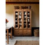 Block & Chisel recycled pine bookcase with glass doors