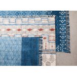 destinty rug in indigo and white