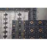 destinty rug with black diamond print