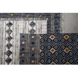 Indus rug in black with mustard diamond