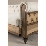 deconstructed chesterfield style sofa with wooden frame