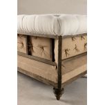 deconstructed chesterfield style sofa with wooden frame