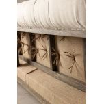 deconstructed chesterfield style sofa with wooden frame