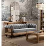 deconstructed chesterfield style sofa with wooden frame