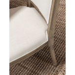 cream upholstered dining chair with dark wood frame Château collection