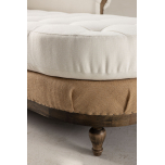 cream upholstered daybed with deconstructed back exposed wooden frame