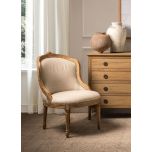 French chair with wooden frame and linen upholstery 