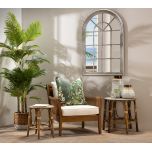 Cathedral arched tall Mirror with antique silver frame