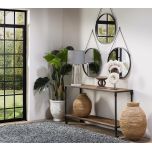 Block & Chisel round hanging mirror in metal