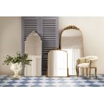 Antique silver ornate arched mirror chateau collection