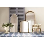 Antique silver ornate arched mirror chateau collection 