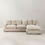 block and chisel corner sofa in linen