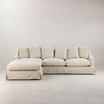 block and chisel corner sofa in linen