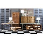 Block & Chisel rectangular panelled mirror with wooden frame