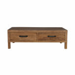 Elm coffee table with 2 drawers