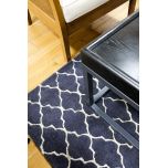 Block & Chisel black wool rug with geometric pattern