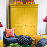 Block & Chisel double door yellow wardrobe made in south africa