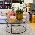 metal table with glass top from Block & Chisel in store