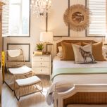brushed metal oval lamp base and white lampshade