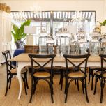 Black cross back dining chair