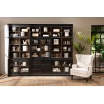 Block and chisel large bookcase with glass doors