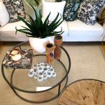 metal table with glass top from Block & Chisel