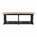 Block & Chisel weathered oak server with black lacquer base