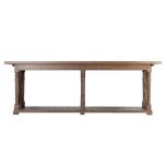 Block & Chisel solid railway oak server with lower shelf