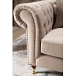 Duchess Chesterfield with tufted back and high armrests in champagne