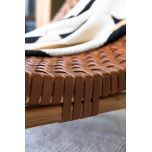 Block and chisel teak and leather lounger