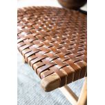 Block and chisel teak and leather lounger