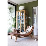 Block and chisel teak and leather lounger
