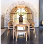 Block and chisel oak dining table
