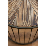 wood and metal round side table