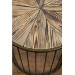 metal and wood round side table 