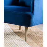 Emily occasional chair in royal blue upholstery with additional back cushion