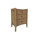 Block & Chisel wooden bedside table with rattan top shelf