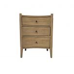 Block & Chisel wooden bedside table with rattan top shelf