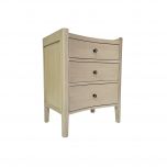 Block & Chisel wooden bedside table with rattan top shelf