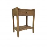 Block & Chisel wooden bedside table with wicker rattan top