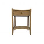 Block & Chisel wooden bedside table with wicker rattan top