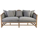 Block & Chisel grey upholstered sofa with wooden frame