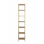 gold and wicker narrow bookshelf 