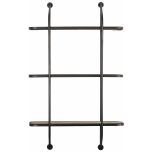 Block & Chisel black iron 3 tier wall shelf with MDF shelves