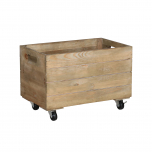 Medium wooden crate on castors
