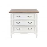 Block & Chisel antique white weathered oak 3 drawer chest