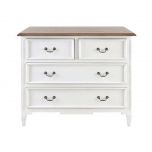 Block & Chisel weathered oak 4 drawer chest with an antique white base